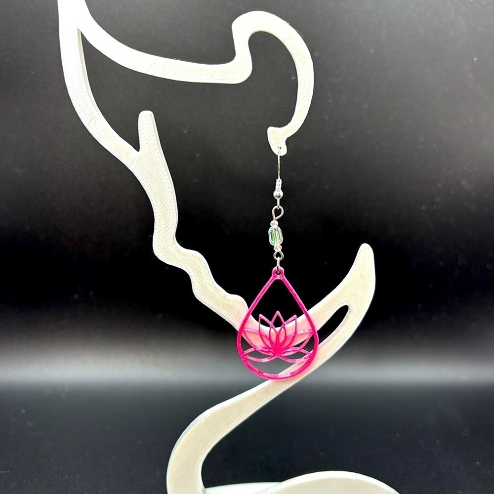 Lotus Teardrop Earrings - Picture 4 of 6